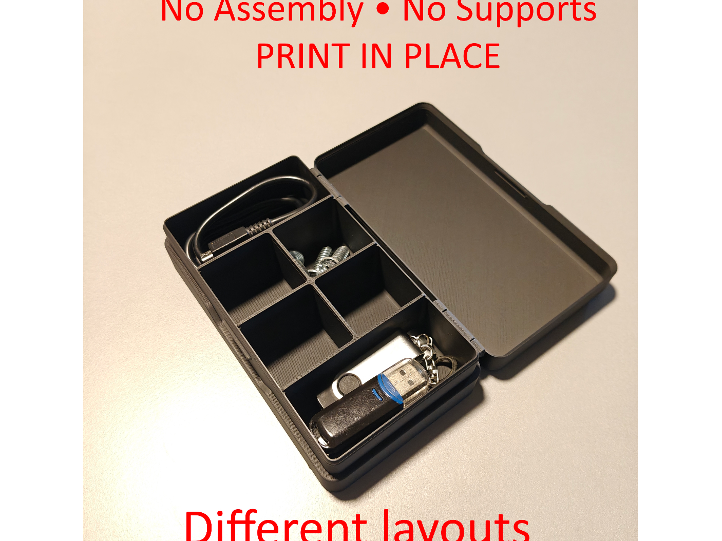 Print-in-Place Organizer Box 160x90 (no assembly)