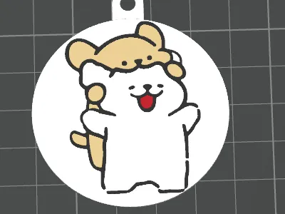 线条小狗钥匙扣