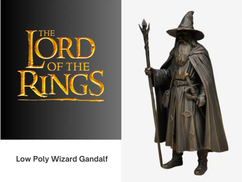 The Lord of the Rings - Low Poly Wizard Gandalf