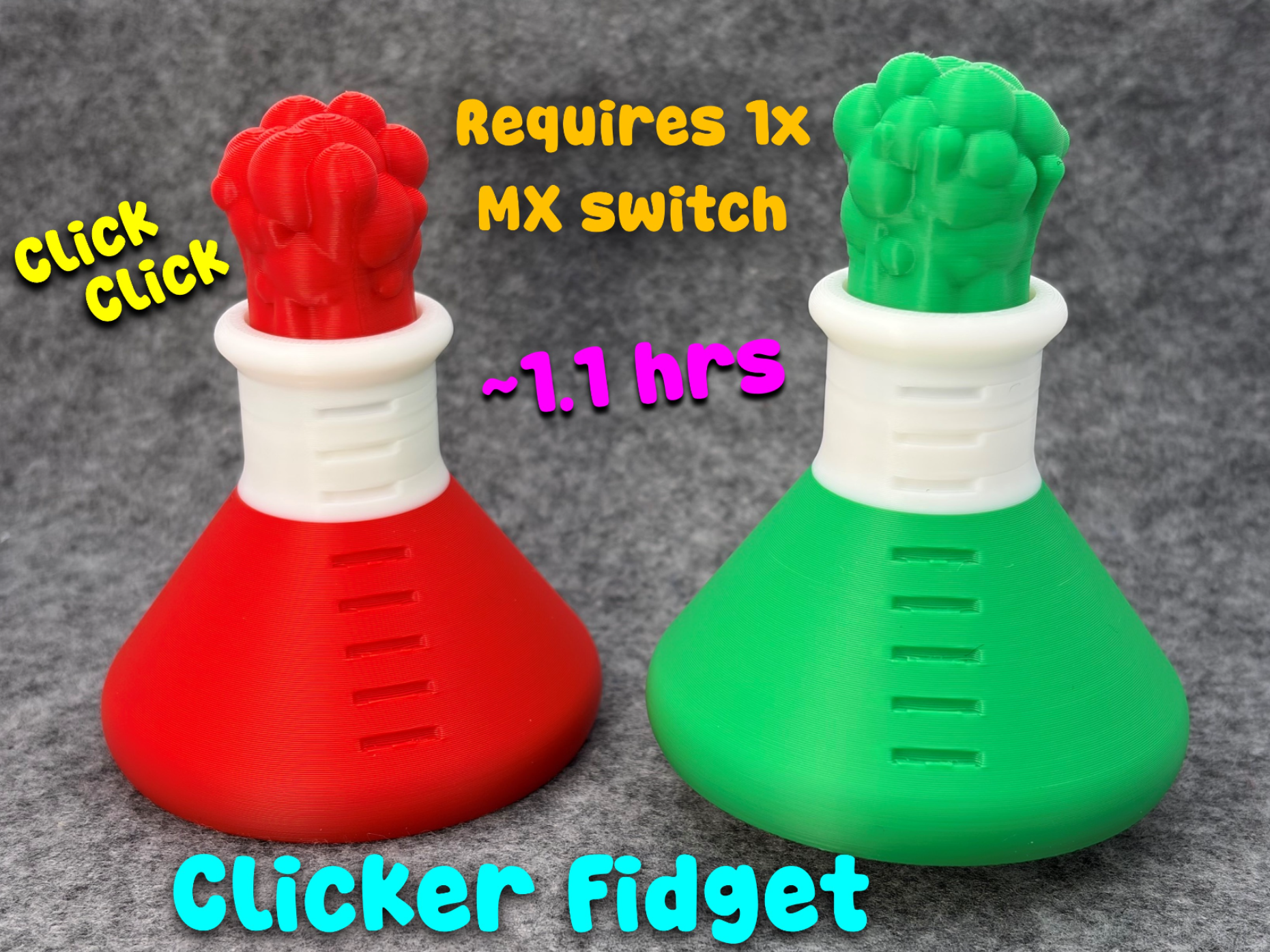 Exploding Flask Science Clicker Fidget (~1. - 3D printed Other Toys & Games, in stock in India
