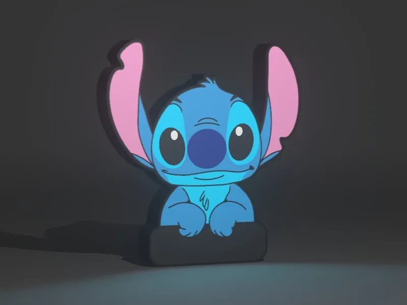 Lámpara luminoso led Stitch, para agregar nombre