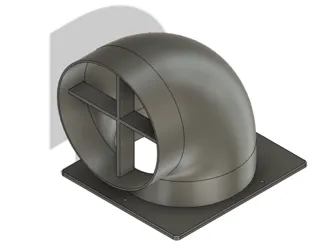 Exhaust 90 degr. for 100mm air duct -Bambu Lab P1S