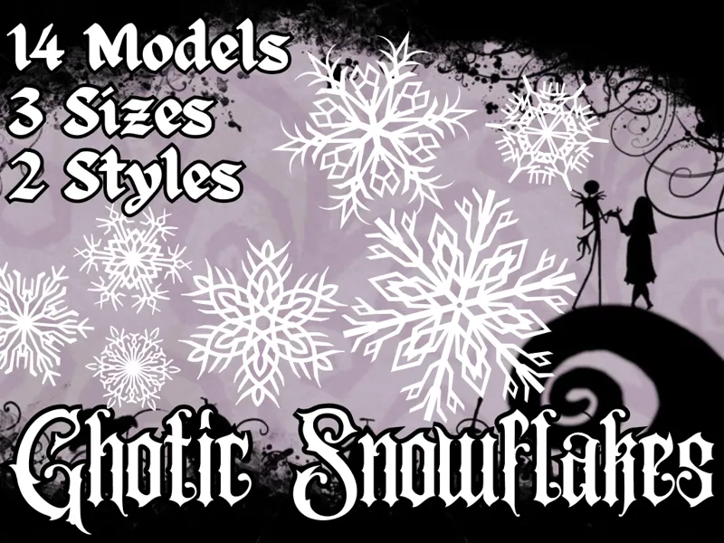 Gothic Snowflakes X-Mas Decor - 14 Unique Designs