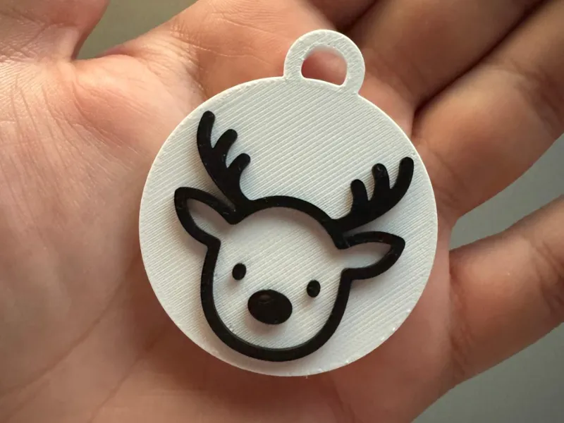 Cute Reindeer AMS Tree Ornament (Fast Print)