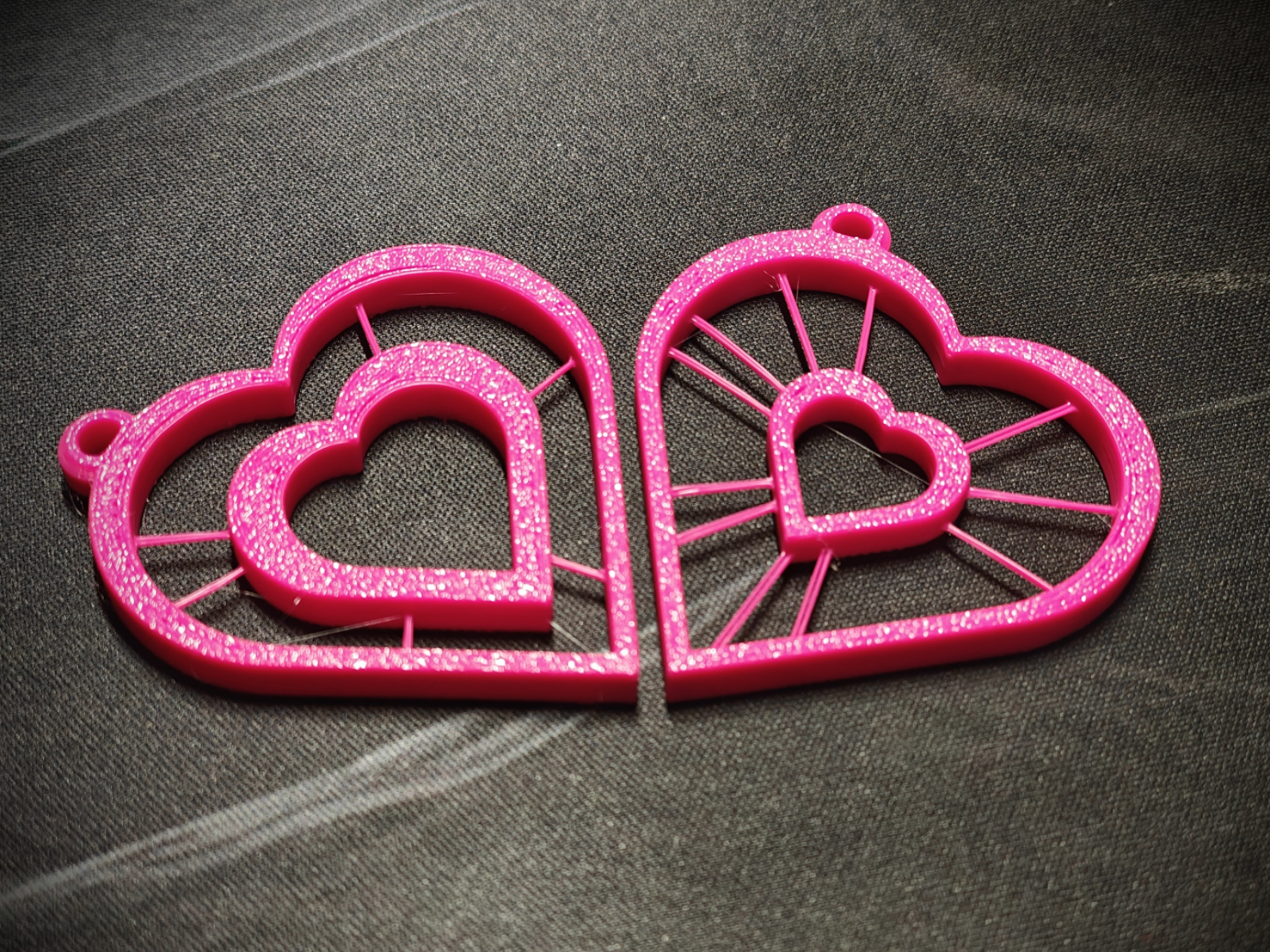 Floating Heart Keychain 