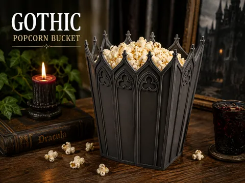 Modelo para impresión 3D: Gothic Popcorn Bucket — referencia de MakerWorld