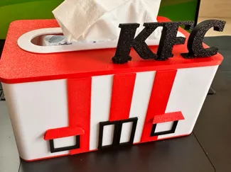 肯德基KFC抽纸盒 带提升弹簧 无胶水版本 仅需196克耗材!
