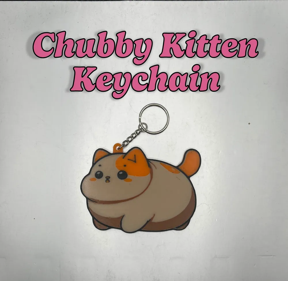 Chubby Kitten Keychain by jc unboxed - MakerWorld