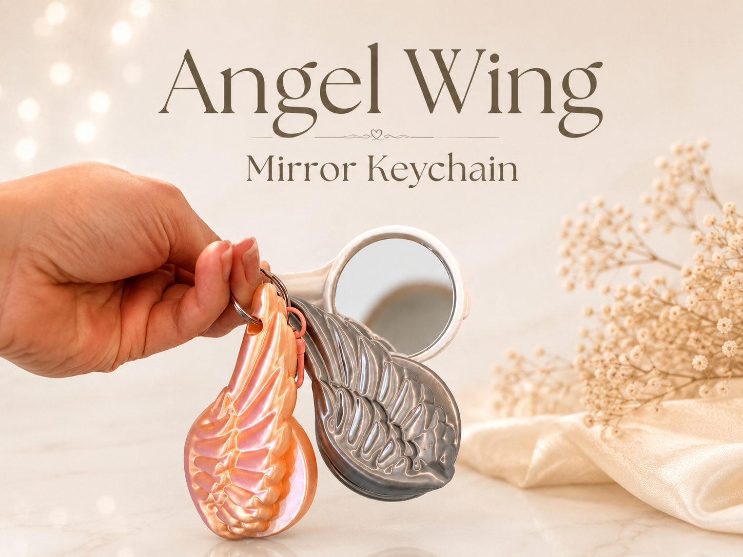 Angel Wing Mirror Keychain