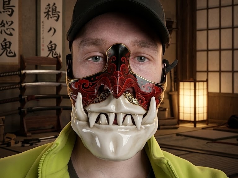 Karasu-Oni Hybrid Mask: Modern Tengu Edition
