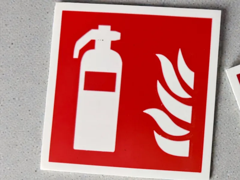 15x15cm Fire Extinguisher Safety Sign ISO 7010F001