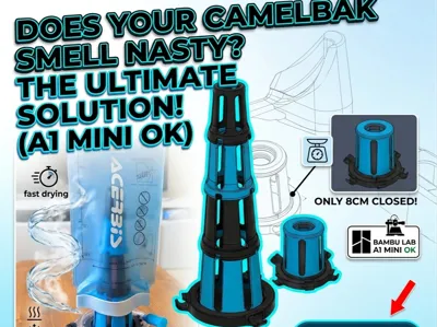 Compact Telescopic Hydration Bladder Drying Rack