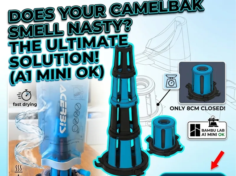 Compact Telescopic Hydration Bladder Drying Rack