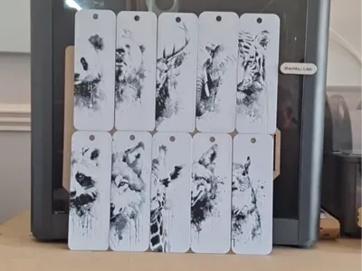 Black and white Animal Bookmarks SET OF 10 V2 