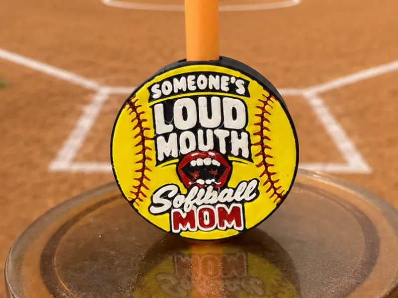 Loud Mouth Softball Mom Straw Topper