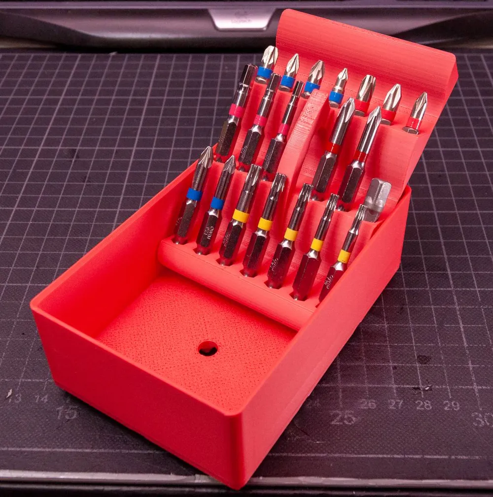 Gridfinity 2x3 Bit storage box for 76 hex bits - Free 3D Print Model ...