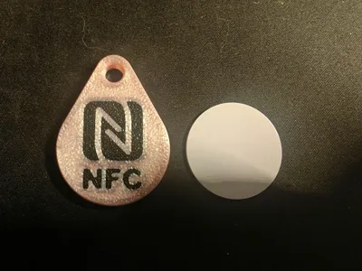 NFC Tag Keychain with NFC Symbols