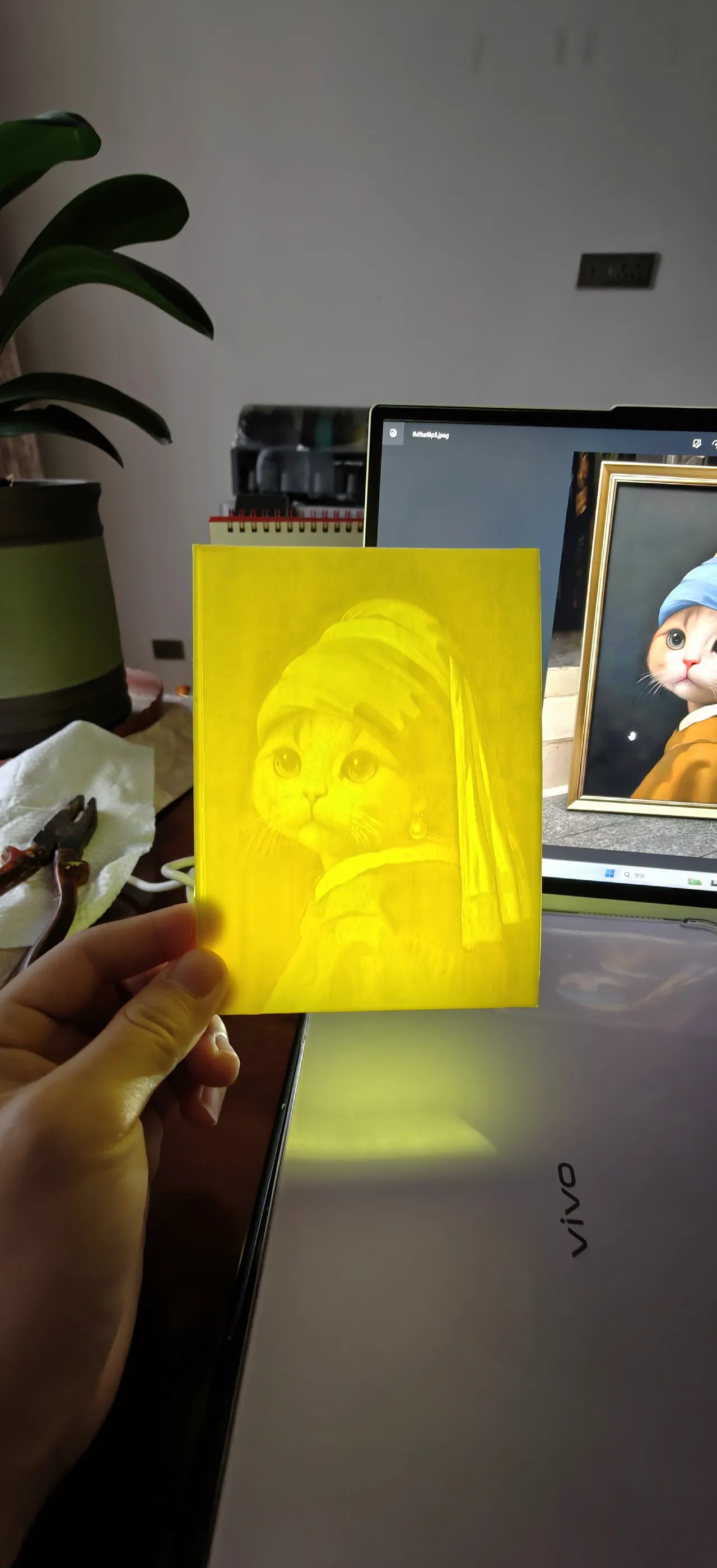 戴珍珠耳环的少女小猫版 世界名画系列 可爱 view 2