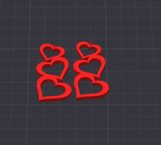 Triple Heart Earring view 3