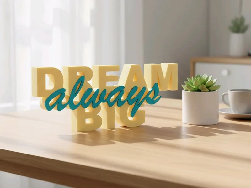 Dream Big Always - 2-Part 3D Lettering