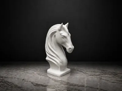 Modern Horse Bust Sculpture