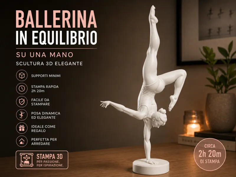 Ballerina in Equilibrio | Scultura Elegante 3D