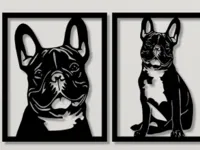 Trio de cadres muraux Bouledogue français — photo 1
