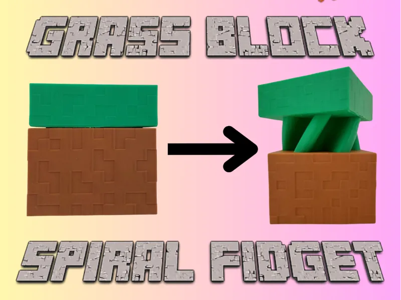 Minecraft Grass Block Spiral Fidget (No AMS)