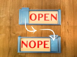 OPEN <> NOPE Sliding Sign