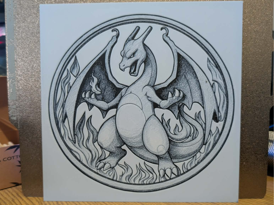 charizard pokemon hueforge - 2 colour