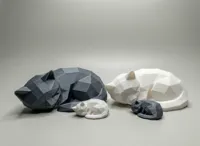 Chat endormi low poly — photo 4