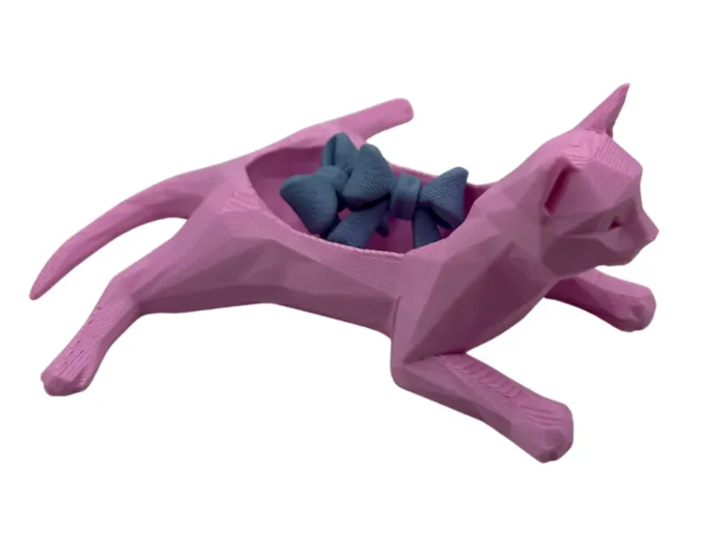 Cute Low Poly Cat - Jewelry & Trinket Dish