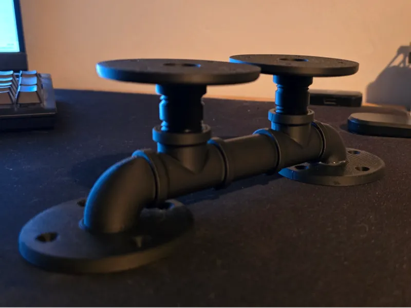 Adjustable Industrial Pipe Style Stand Base