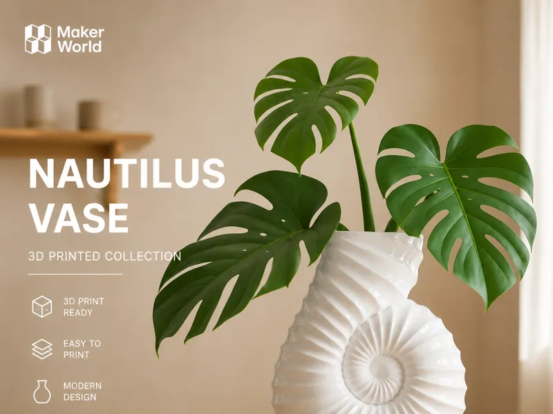Nautilus Vase: Simple Elegance - No Supports