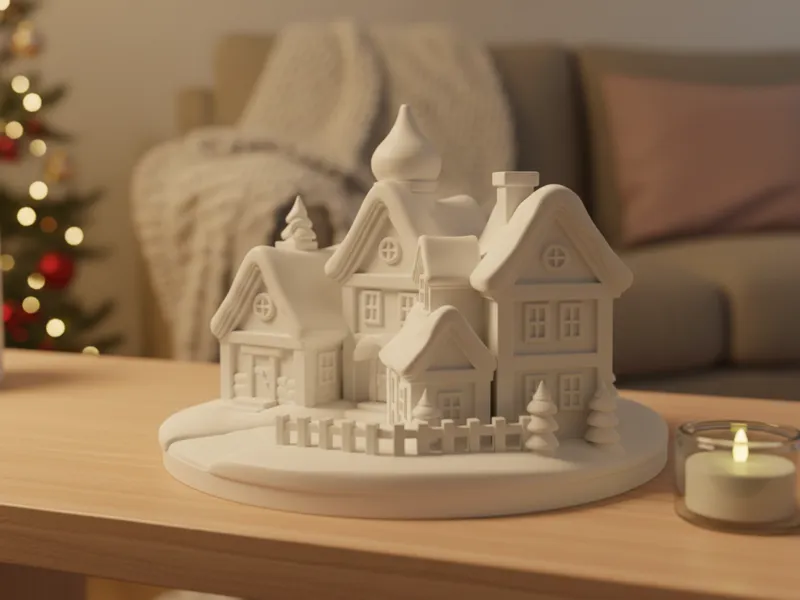 Christmas Village Decor - Miniature Winter Scene