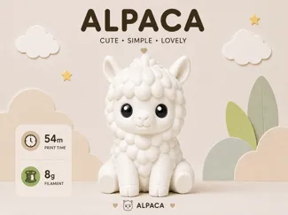 Minimalist and cute animal figurines - alpaca