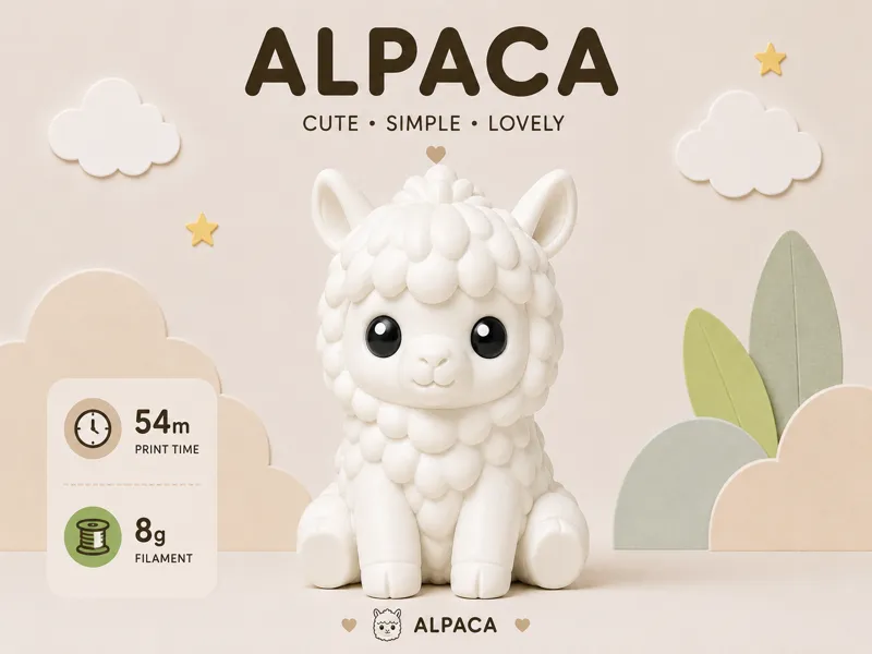 Minimalist and cute animal figurines - alpaca