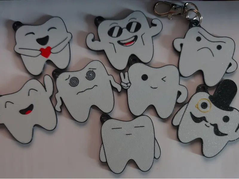 Tooth keychains