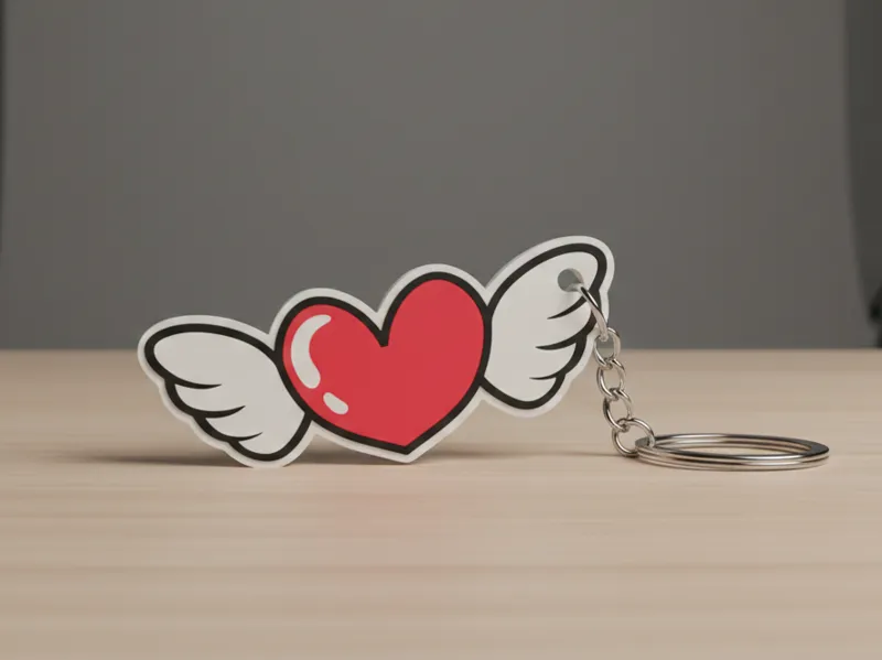 llavero de corazon con alas 