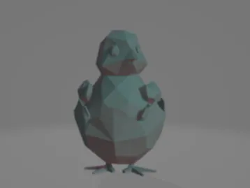 Low Poly Hatching Easter Chick