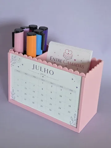 Organizador: Organizador de mesa com espaço para calendário — vista de referencia 2
