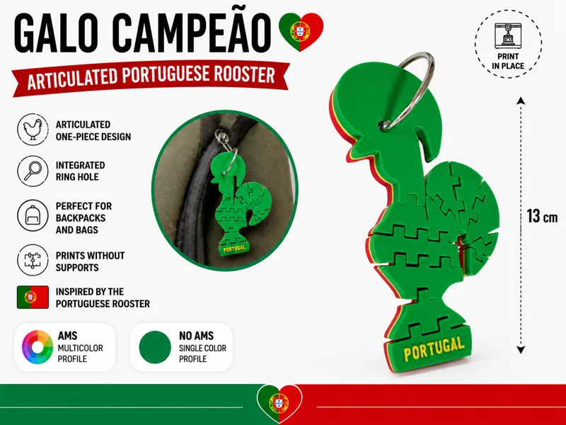 Galo Campeão - Articulated Portuguese Rooster