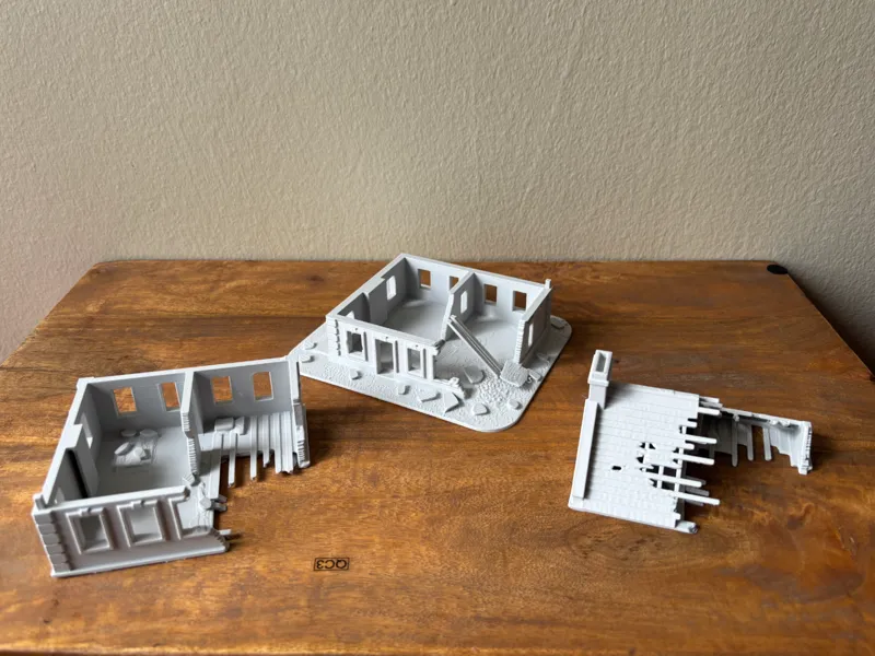 Modular Ruined European Townhouse - 28mm Wargaming