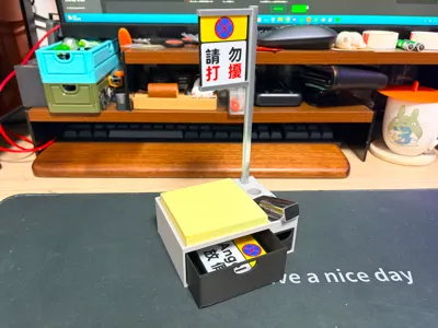 HK Style Traffic Sign Office Memo Stand