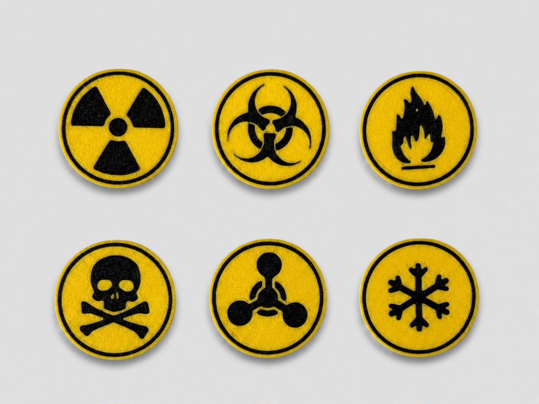 Set di Pin/Monete “Hazard Symbols” – ”Radioactive”