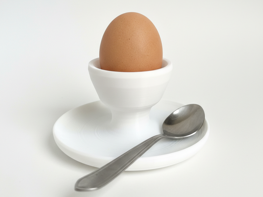 2-in-1 Egg Cup with Spoon & Shell Dish