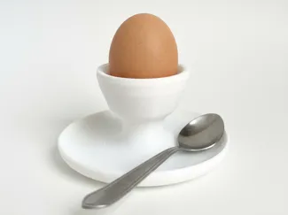 2-in-1 Egg Cup with Spoon & Shell Dish