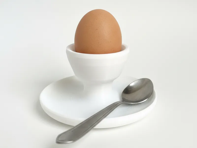 2-in-1 Egg Cup with Spoon & Shell Dish