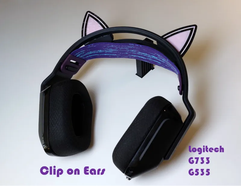 Cat Ears for Logitech G733 and G535 (Clip on)