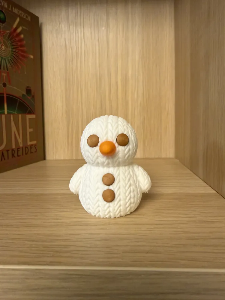 Cute Knitted - Christmas Snowman - Free 3D Print Model - MakerWorld